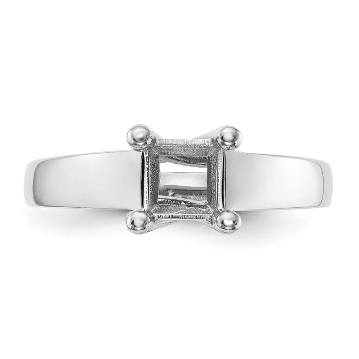 Goldia Rings 033ct CZ Solid Real 14k White Gold Square Solitaire Engagement Ring