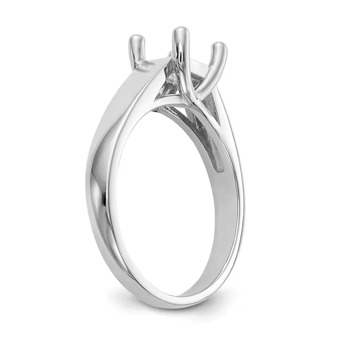 Goldia Rings 033ct CZ Solid Real 14k White Gold Square Solitaire Engagement Ring