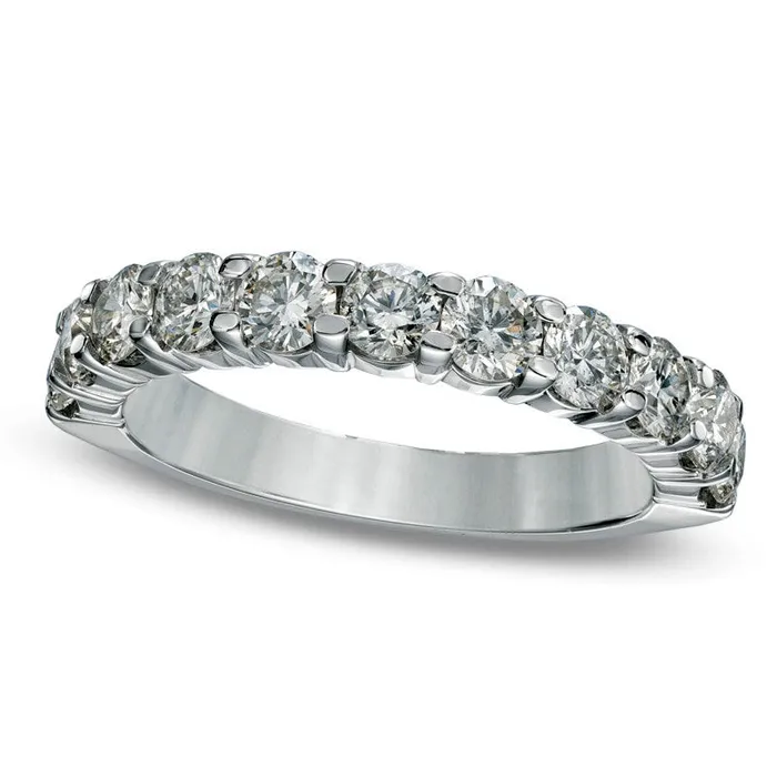 Goldia Rings 15 CT TW Natural Diamond Band in Solid 14K White Gold