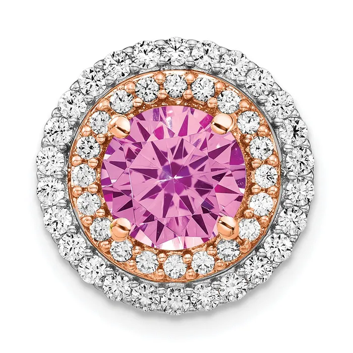 Goldia Rings 14k TwoTone Gold Lab Grown Real Diamond u0026 Created Pink Sapphire Pendant Goldia Rings 14k TwoTone Gold Lab Grown Real Diamond u0026 Created Pink Sapphire Pendant