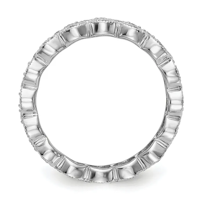 Goldia Rings 14k White Gold 12 Ct Lab Grown Diamond VSSI G Triple Row Marquise Eternity Band Ring