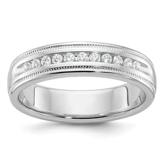 Goldia Rings 14k White Gold Mens 14 carat Diamond Milgrain Complete Ring Goldia Rings 14k White Gold Mens 14 carat Diamond Milgrain Complete Ring