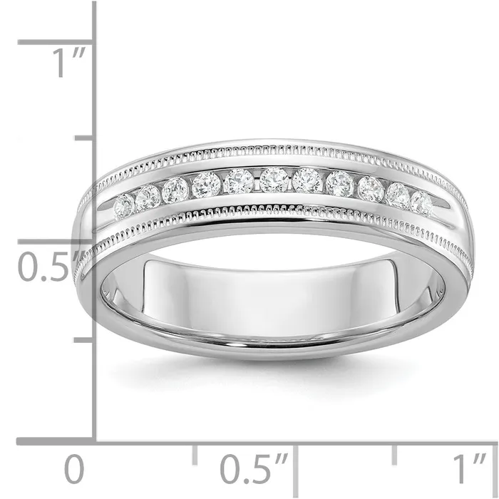 Goldia Rings 14k White Gold Mens 14 carat Diamond Milgrain Complete Ring
