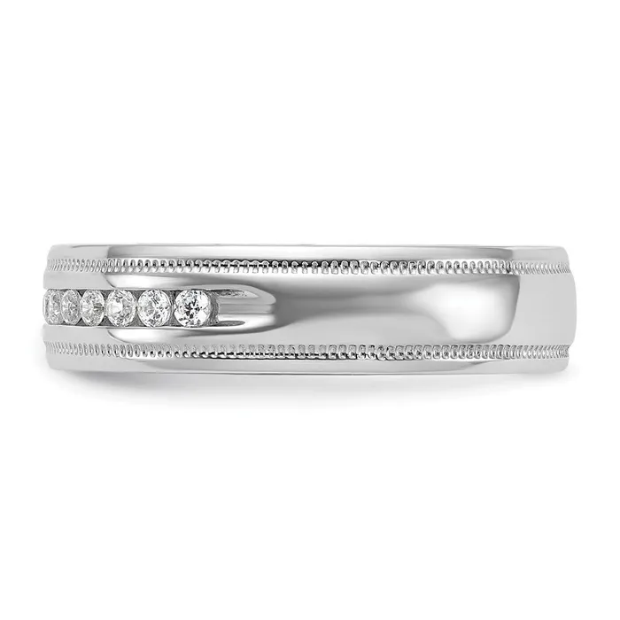 Goldia Rings 14k White Gold Mens 14 carat Diamond Milgrain Complete Ring