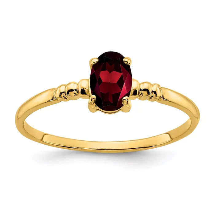 Goldia Rings 14K Yellow Gold 6x4mm Oval Garnet ring