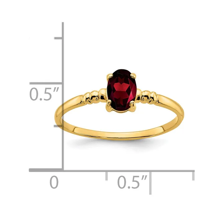 Goldia Rings 14K Yellow Gold 6x4mm Oval Garnet ring
