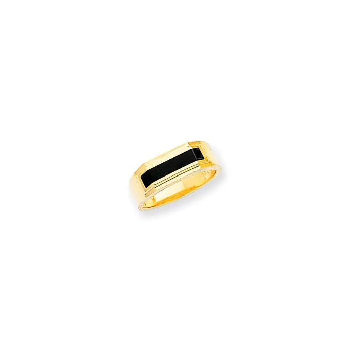 Goldia Rings 14K Yellow Gold Black Onyx Ring