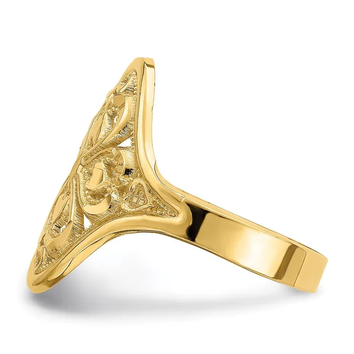 Goldia Rings 14K Yellow Gold Diamondcut Filigree Ring