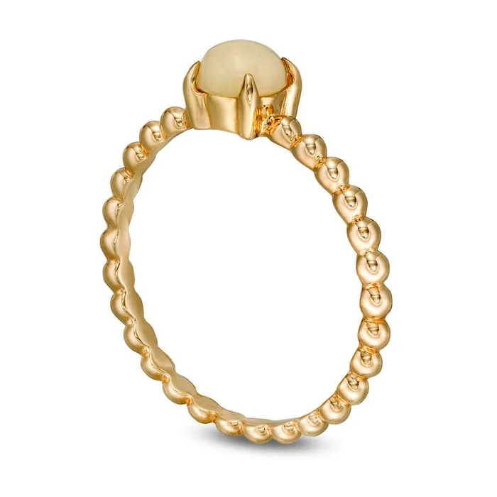 Goldia Rings 50mm Opal Bead Shank Ring in Solid 10K Yellow Gold Goldia Rings 50mm Opal Bead Shank Ring in Solid 10K Yellow Gold