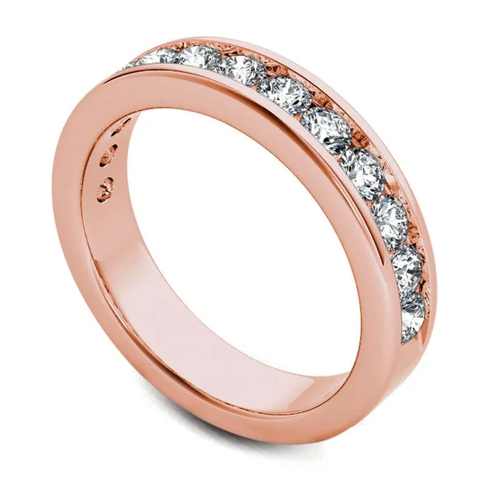 Goldia Rings Mens 020 CT TW Natural Diamond Groove Wedding Band in Solid 14K Rose Gold Goldia Rings Mens 020 CT TW Natural Diamond Groove Wedding Band in Solid 14K Rose Gold