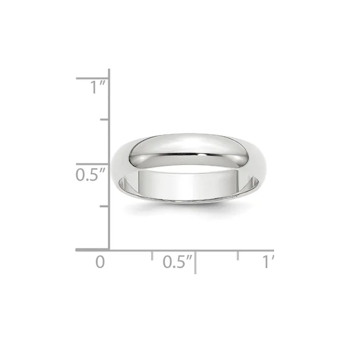 Goldia Rings Solid 14K White Gold 5mm Half Round MensWomens Wedding Band Ring Size 125 Goldia Rings Solid 14K White Gold 5mm Half Round MensWomens Wedding Band Ring Size 125