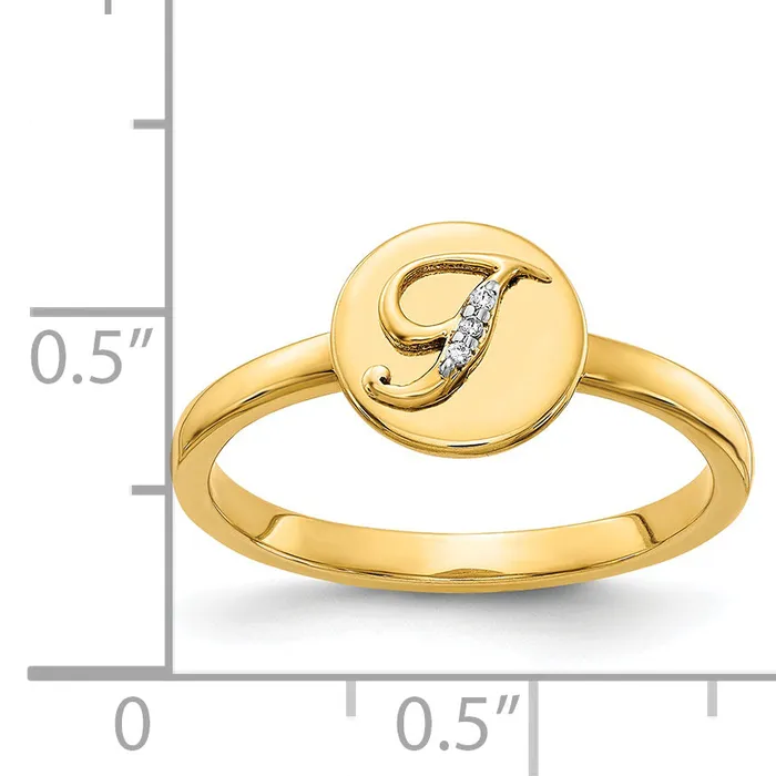 Goldia Rings Solid 14k White Gold Simulated CZ Initial B Ring