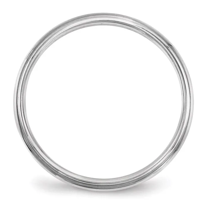 Goldia Rings Solid 18K White Gold 25mm Half Round with Edge MensWomens Wedding Band Ring Size 75 Goldia Rings Solid 18K White Gold 25mm Half Round with Edge MensWomens Wedding Band Ring Size 75