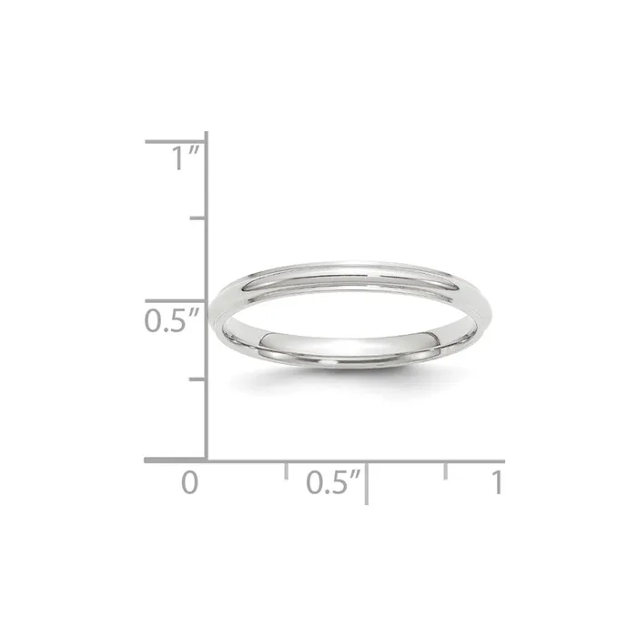 Goldia Rings Solid 18K White Gold 25mm Half Round with Edge MensWomens Wedding Band Ring Size 75 Goldia Rings Solid 18K White Gold 25mm Half Round with Edge MensWomens Wedding Band Ring Size 75