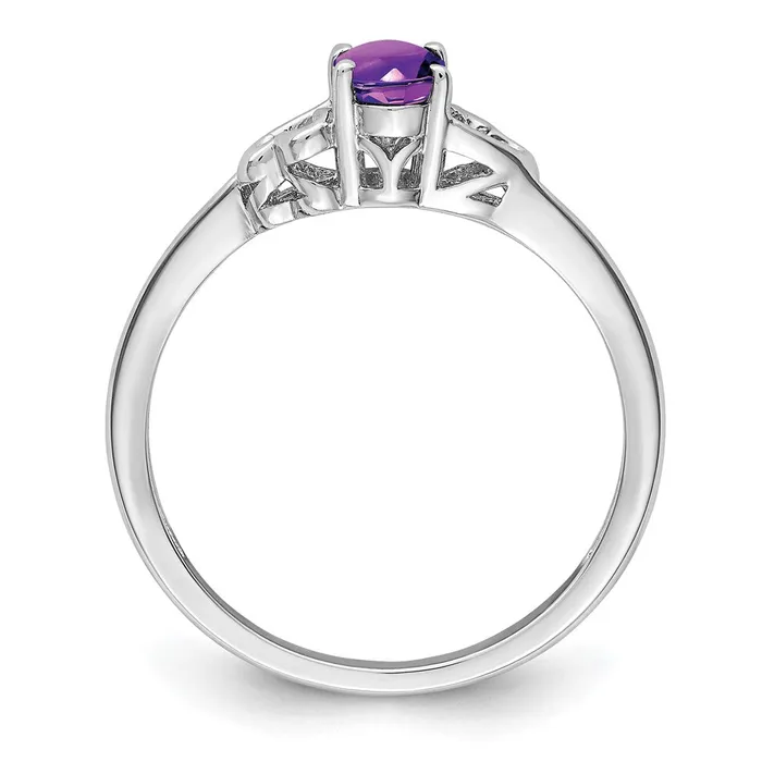 Goldia Rings Sterling Silver Rhodiumplated Amethyst Ring