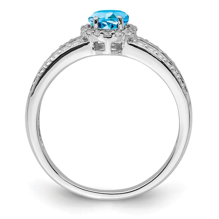 Goldia Sterling Silver Rhodium Blue and White Topaz Ring Rings