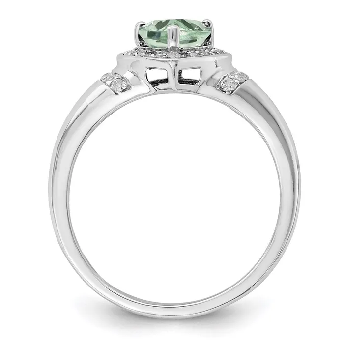 Goldia Sterling Silver Rhodium Diamond u0026 Green Quartz Ring Rings