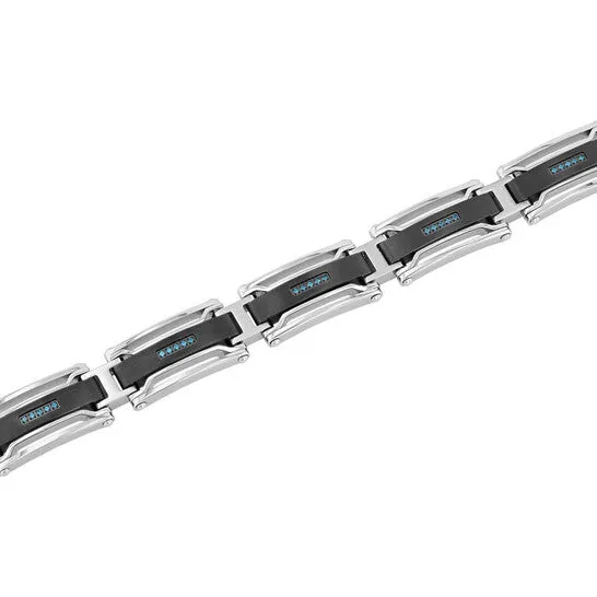 JMS always Bracelets Original Robert Alton 16CTW Blue Diamond Stainless Steel with Black Finish Mens Link Bracelet JMS always Bracelets Original Robert Alton 16CTW Blue Diamond Stainless Steel with Black Finish Mens Link Bracelet