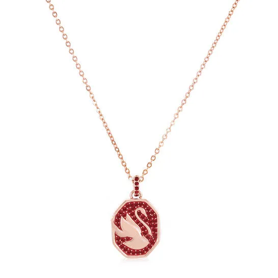 JMS always Necklaces Original Swarovski Red Rose GoldTone Plated Signum Swan Pendant Necklace JMS always Necklaces Original Swarovski Red Rose GoldTone Plated Signum Swan Pendant Necklace