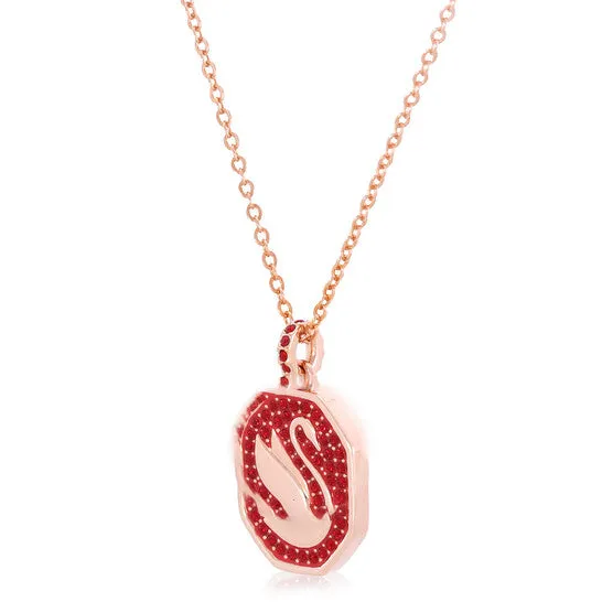 JMS always Necklaces Original Swarovski Red Rose GoldTone Plated Signum Swan Pendant Necklace JMS always Necklaces Original Swarovski Red Rose GoldTone Plated Signum Swan Pendant Necklace