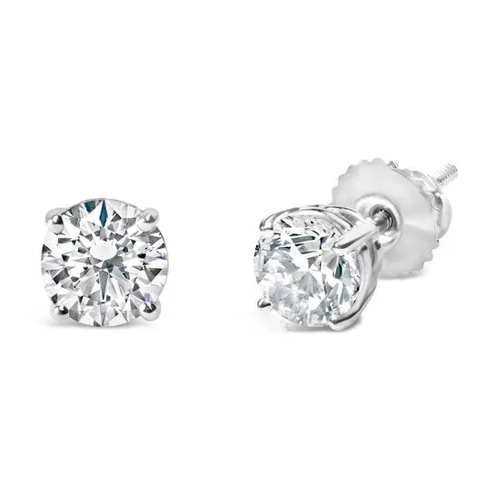 JMS always Original Haus of Brilliance IGI Certified 14K White Gold 1 12 Cttw Round Diamond Solitaire Stud Earrings with Screwbacks FG Color I1I2 Clarity Earrings JMS always Original Haus of Brilliance IGI Certified 14K White Gold 1 12 Cttw Round Diamond Solitaire Stud Earrings with Screwbacks FG Color I1I2 Clarity Earrings