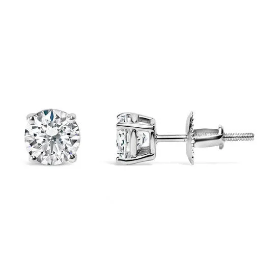 JMS always Original Haus of Brilliance IGI Certified 14K White Gold 1 12 Cttw Round Diamond Solitaire Stud Earrings with Screwbacks FG Color I1I2 Clarity Earrings JMS always Original Haus of Brilliance IGI Certified 14K White Gold 1 12 Cttw Round Diamond Solitaire Stud Earrings with Screwbacks FG Color I1I2 Clarity Earrings