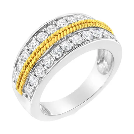 JMS always Rings Original Haus of Brilliance 10k Yellow and White Gold Plated Sterling Silver 1 cttw LabGrown Diamond 2 Row Band Ring FG Color VS2SI1 Clarity JMS always Rings Original Haus of Brilliance 10k Yellow and White Gold Plated Sterling Silver 1 cttw LabGrown Diamond 2 Row Band Ring FG Color VS2SI1 Clarity