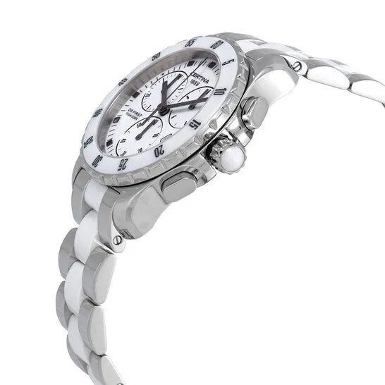 JMS always Watches Original Certina DS First Lady Ceramic Chronograph Quartz White Dial Ladies Watch C0142171101101 JMS always Watches Original Certina DS First Lady Ceramic Chronograph Quartz White Dial Ladies Watch C0142171101101