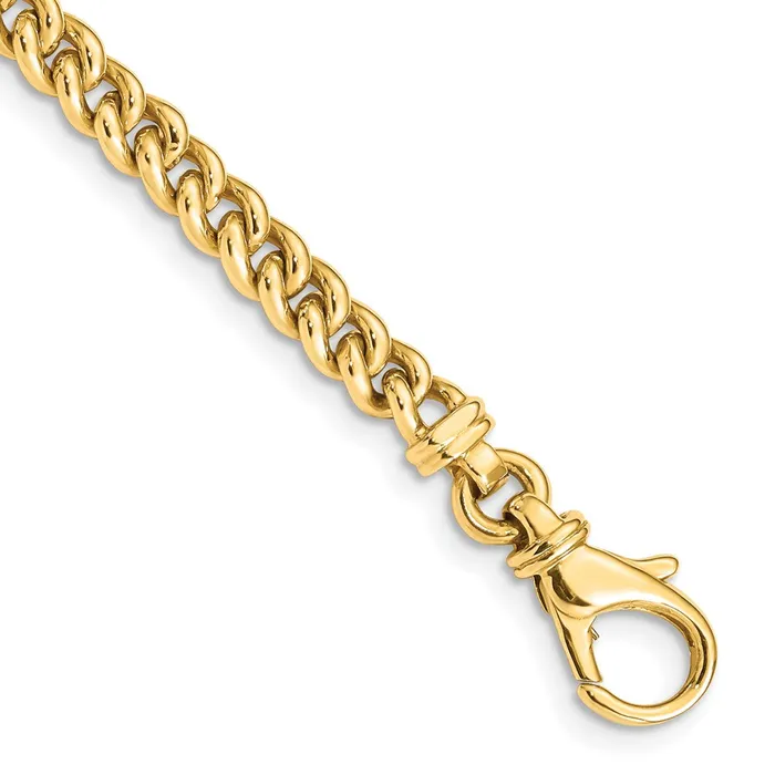 MDS Bracelets Solid 14K Yellow Gold 8 inch 45mm Hand Polished Fancy Link with Fancy Lobster Clasp Bracelet MDS Bracelets Solid 14K Yellow Gold 8 inch 45mm Hand Polished Fancy Link with Fancy Lobster Clasp Bracelet