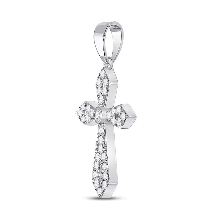 Necklaces gndatlanta 14k White Gold Round Diamond Gothic Cross Pendant 13 Cttw Necklaces gndatlanta 14k White Gold Round Diamond Gothic Cross Pendant 13 Cttw