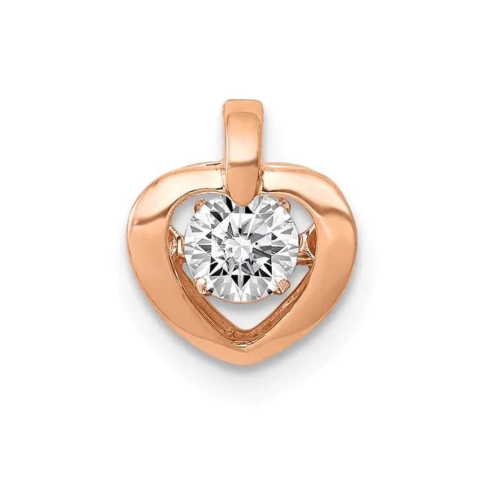 Necklaces Goldia 14k Rose Gold 14ct Vibrant Real Diamond Heart Pendant