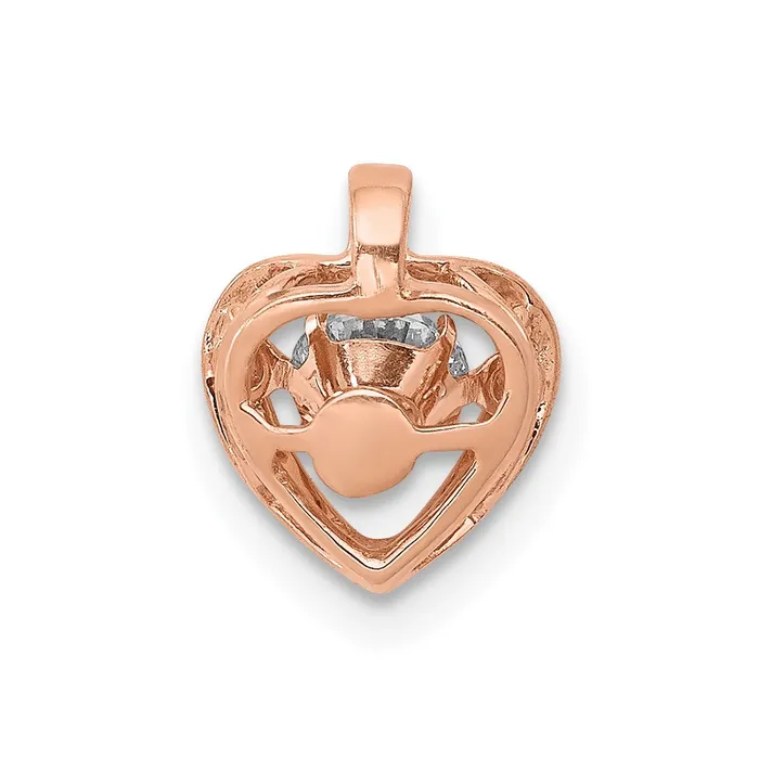 Necklaces Goldia 14k Rose Gold 14ct Vibrant Real Diamond Heart Pendant