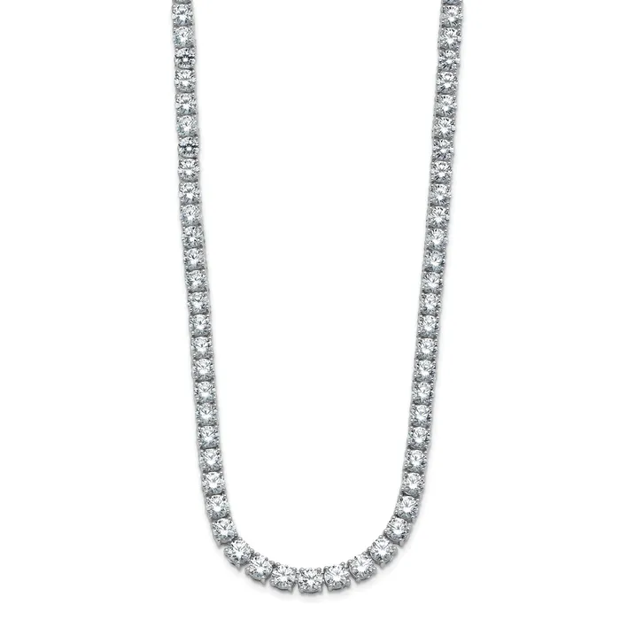 Necklaces Goldia 14k White Gold 45 12 Ct Lab Grown Diamond VSSI G Round 24 inch Straight Tennis Necklace