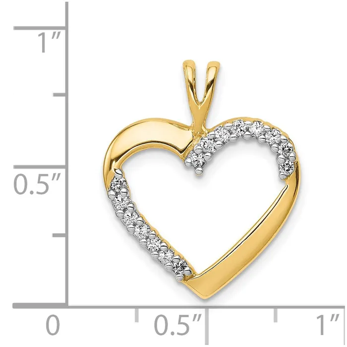 Necklaces Goldia 14K Yellow Gold 16ct Real Diamond Heart Pendant