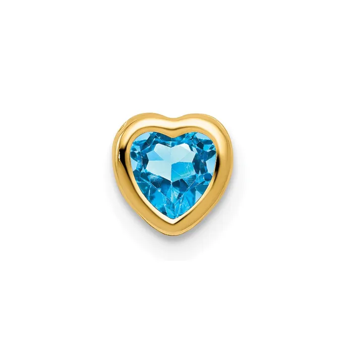 Necklaces Goldia 14K Yellow Gold 5mm Heart Blue Topaz bezel pendant