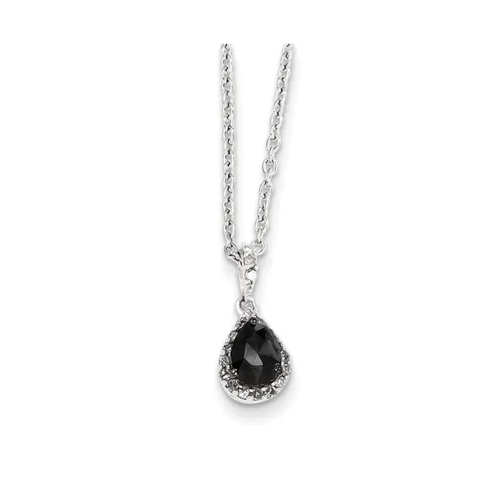 Necklaces Goldia Sterling Silver Black u0026 White Diamond Teardrop Pendant Necklace Necklaces Goldia Sterling Silver Black u0026 White Diamond Teardrop Pendant Necklace