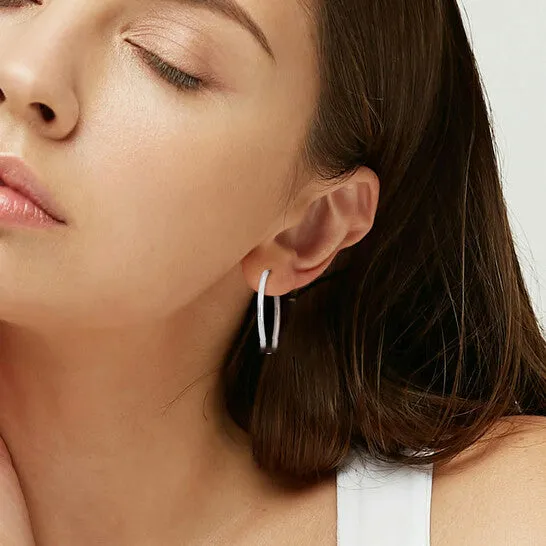 Original Amour 30mm Hoop Earrings in 14K White Gold JMS always Earrings Original Amour 30mm Hoop Earrings in 14K White Gold JMS always Earrings
