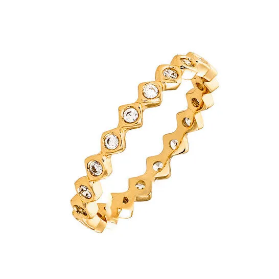 Original Elegant Confetti Womens 18K Yellow Gold Plated CZ Simulated Diamond Zig Zag Stackable Ring JMS always Rings Original Elegant Confetti Womens 18K Yellow Gold Plated CZ Simulated Diamond Zig Zag Stackable Ring JMS always Rings