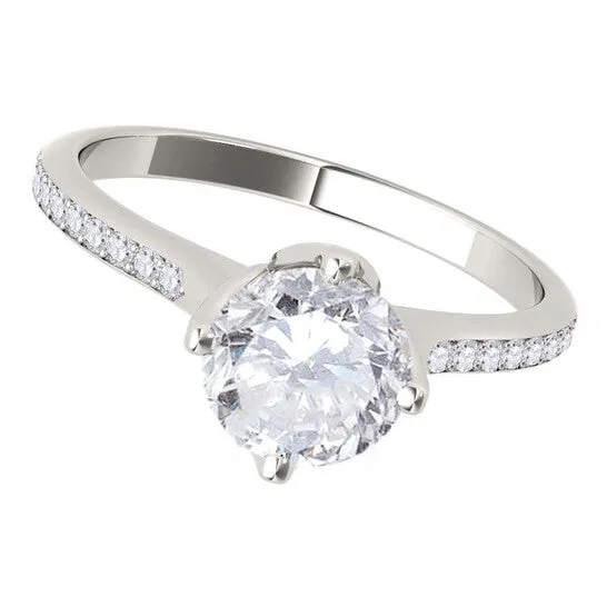 Original Maulijewels 115 Carat Natural Round White Diamond HI I1I2 Solitaire Engagement Ring In 14K Solid White Gold JMS always Rings Original Maulijewels 115 Carat Natural Round White Diamond HI I1I2 Solitaire Engagement Ring In 14K Solid White Gold JMS always Rings