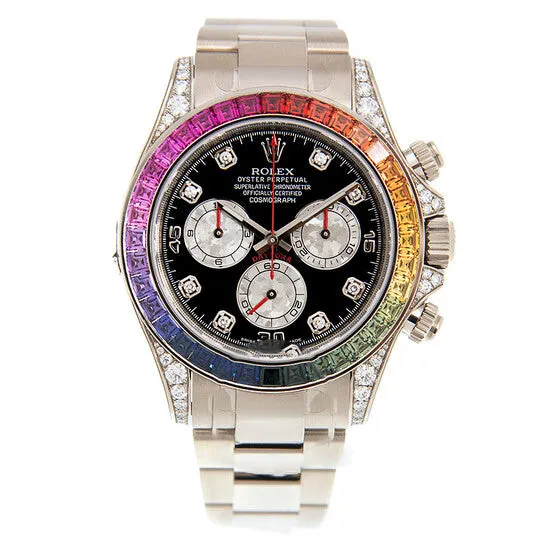 Original Rolex Cosmograph Daytona Chronograph Rainbow Diamond Black Dial Watch 116599 RBOW JMS always Watches Original Rolex Cosmograph Daytona Chronograph Rainbow Diamond Black Dial Watch 116599 RBOW JMS always Watches