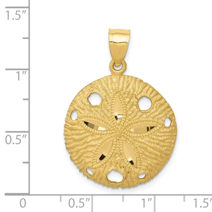 PreStyled Sets 14k Yellow Gold Sand Dollar Pendant Goldia