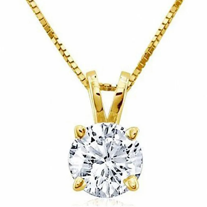 PreStyled Sets Goldia 075 CT Certified Natural Clarity Enhanced Solitaire Pendant in 18K Gold ISI2 PreStyled Sets Goldia 075 CT Certified Natural Clarity Enhanced Solitaire Pendant in 18K Gold ISI2