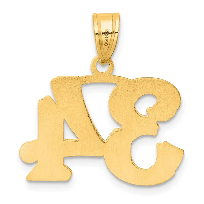 PreStyled Sets Goldia 14k Yellow Gold Polished Etched Number 34 Pendant