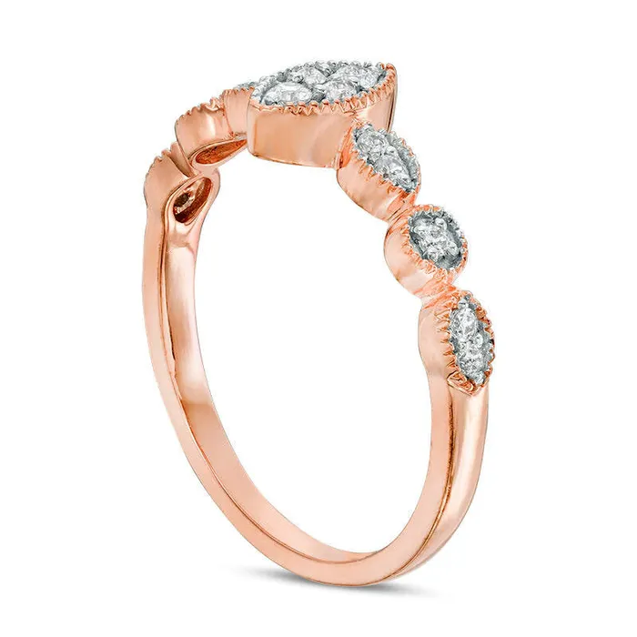 Rings 017 CT TW Composite Natural Diamond Marquise Promise Ring in Solid 10K Rose Gold Goldia Rings 017 CT TW Composite Natural Diamond Marquise Promise Ring in Solid 10K Rose Gold Goldia