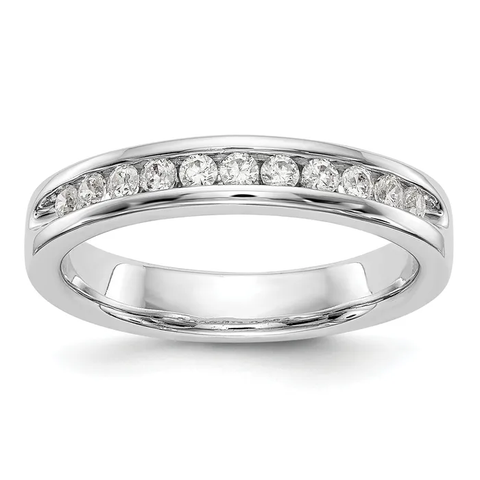 Rings 031ct CZ Solid Real 14K White Gold 11Stone Channel Wedding Band Ring Goldia Rings 031ct CZ Solid Real 14K White Gold 11Stone Channel Wedding Band Ring Goldia