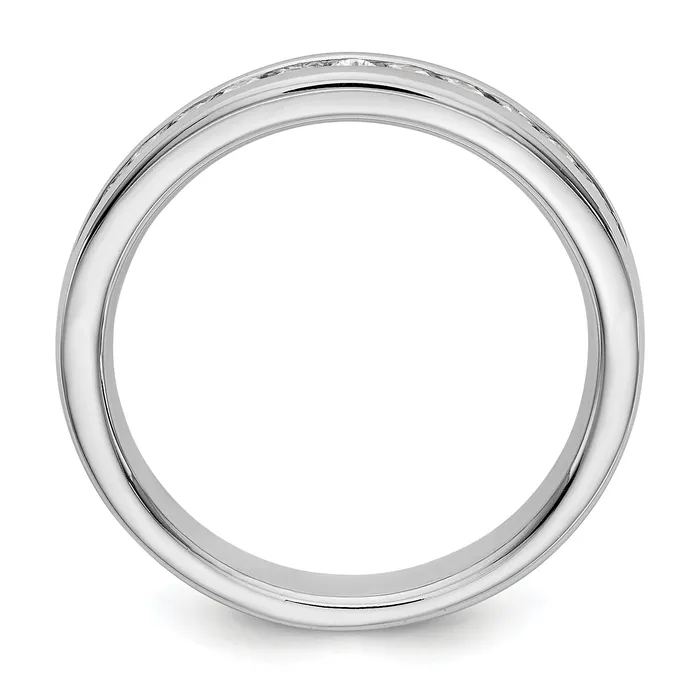 Rings 031ct CZ Solid Real 14K White Gold 11Stone Channel Wedding Band Ring Goldia