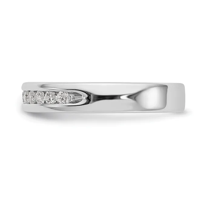 Rings 031ct CZ Solid Real 14K White Gold 11Stone Channel Wedding Band Ring Goldia