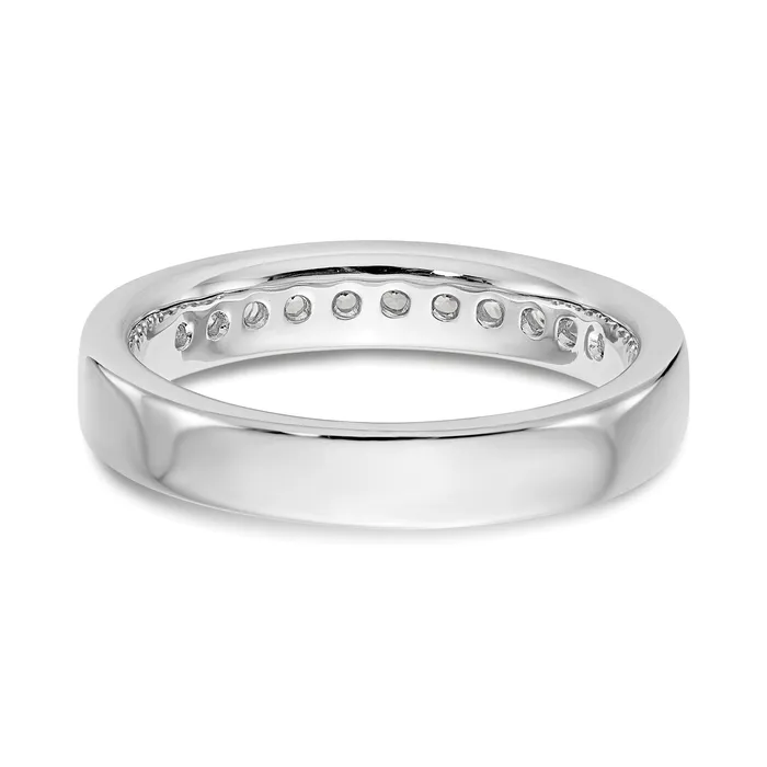 Rings 031ct CZ Solid Real 14K White Gold 11Stone Channel Wedding Band Ring Goldia