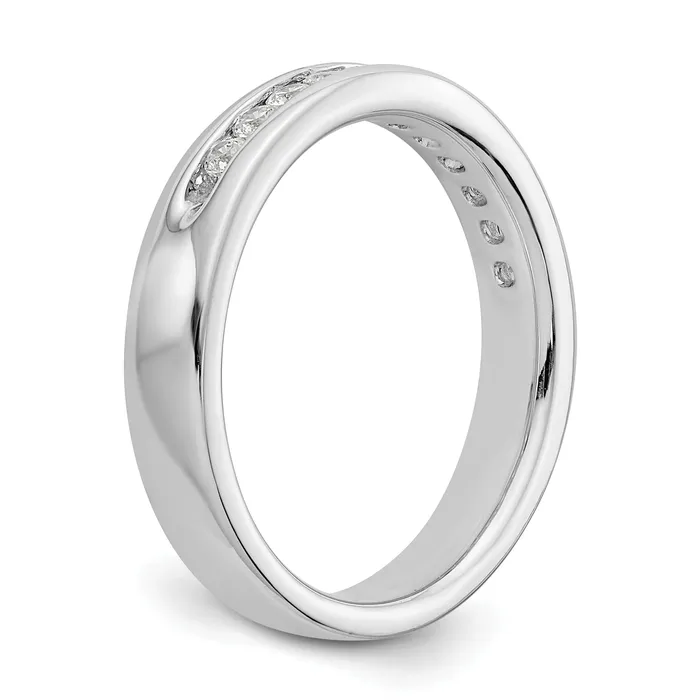 Rings 031ct CZ Solid Real 14K White Gold 11Stone Channel Wedding Band Ring Goldia