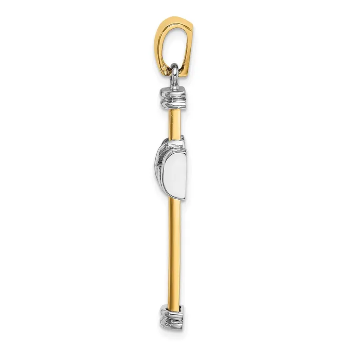 Rings 14k Twotone Gold Polished Cross Charm Goldia